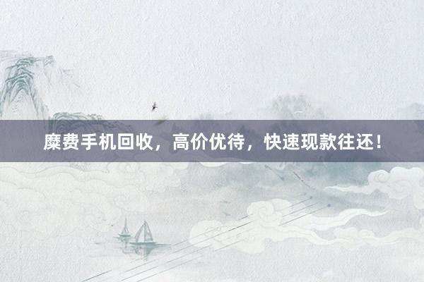 糜费手机回收，高价优待，快速现款往还！