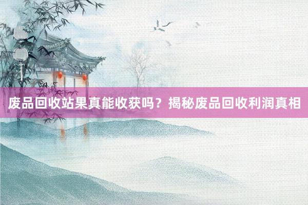 废品回收站果真能收获吗？揭秘废品回收利润真相