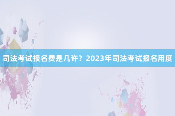 司法考试报名费是几许？2023年司法考试报名用度