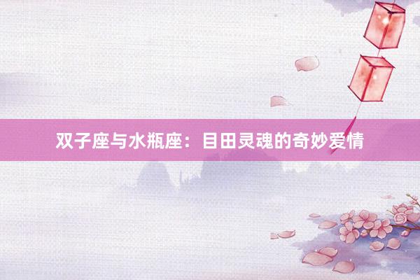 双子座与水瓶座：目田灵魂的奇妙爱情
