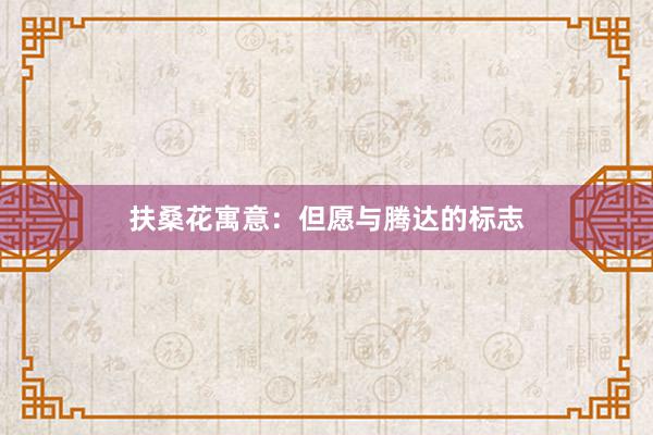 扶桑花寓意：但愿与腾达的标志