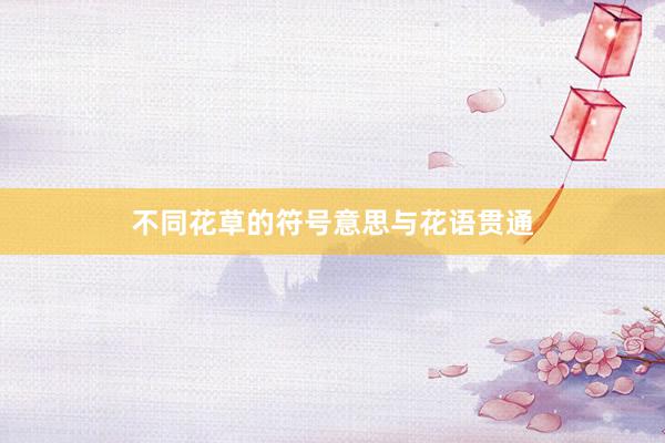 不同花草的符号意思与花语贯通